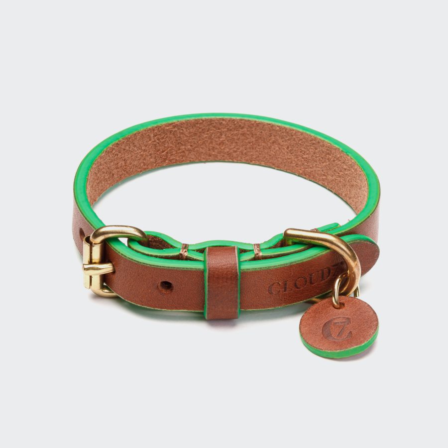 Cloud7 Hundhalsband Prince Park Cognac/Green