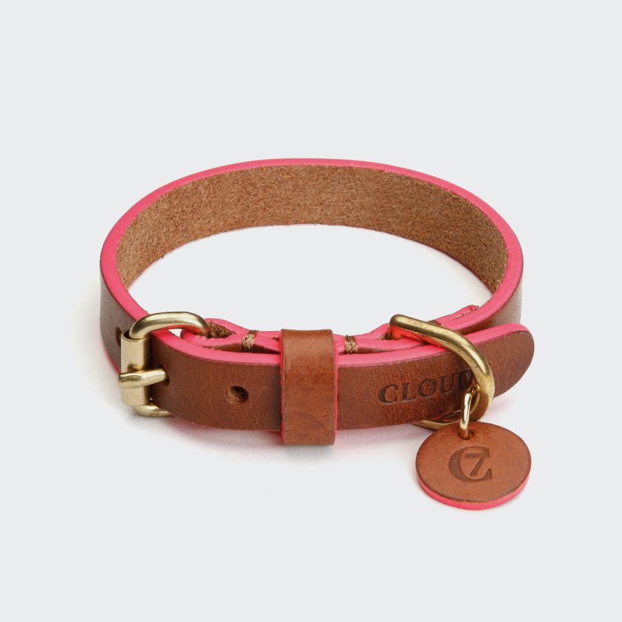 Cloud7 Hundhalsband Prince Park Cognac/Pink