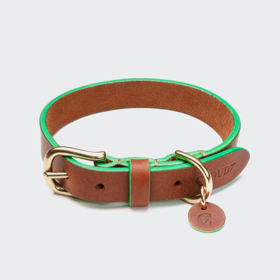 Cloud7 Hundhalsband Kings Park Cognac/Green